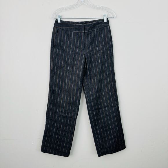 Talbots Stretch Wool Stretch Black Striped Dress Pants Women’s Size 2 Petite - Picture 1 of 7